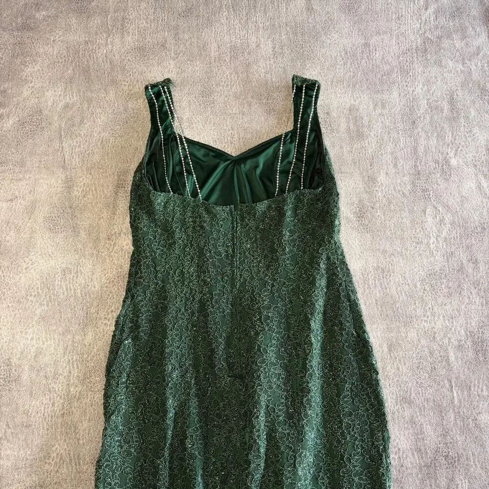 Vintage Night Moves Shimmering Maxi Lace Gown - Picture 5 of 6